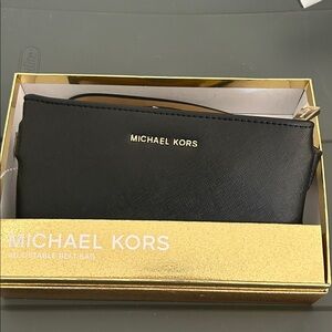 Michael Kors Black and Gold Belt Bag